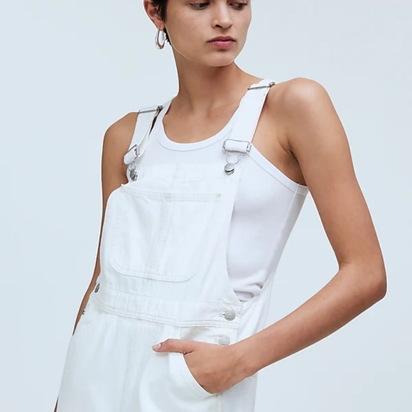 Madewell White Denim Overalls - Picture 9 of 9